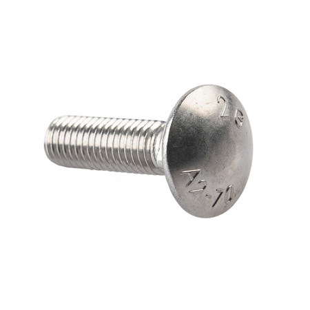 Din933 M6 Bolt Stainless Factory Price 304 Stainless Steel Carts Bolts M6 * 12 Round Head Square Neck Screw